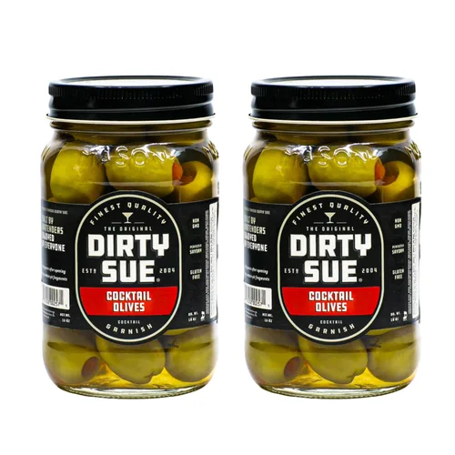 Vista 9 de Dirty Sue Aceitunas rellenas y cebollas - Juego de 2 tarros de 16 onzas (queso azul)