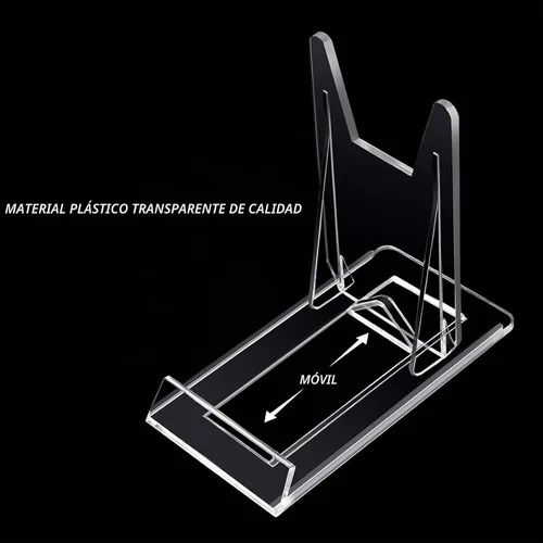 Vista 4 de Zonon Soportes de placa de acrílico para exhibición, soportes de plástico ajustables, soportes para placas de imagen, mini caballetes transparentes