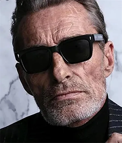 Vista 2 de GIFIORE Gafas de sol cuadradas para hombres y mujeres, gafas de sol rectangulares negras de moda