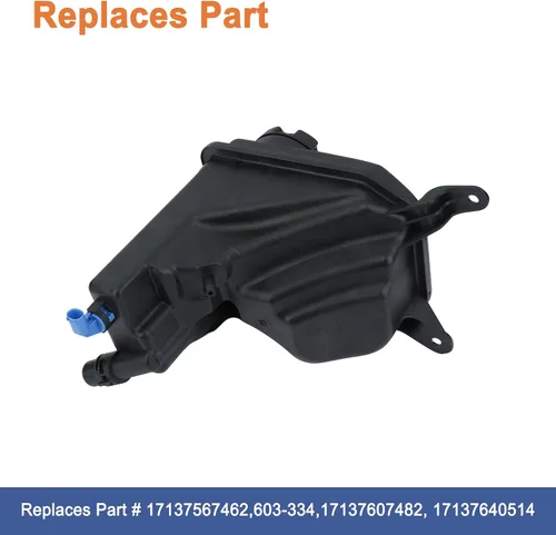 Vista 2 de Depósito del tanque del refrigerante del motor (con tapa y sensor). Reemplaza la pieza # 17137567462, 603-334, 17137607482, 17137640514. Compatible