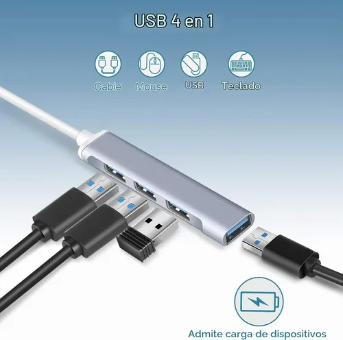 Vista 2 de Divisor de puerto USB de 4 puertos: expansor de puerto USB
