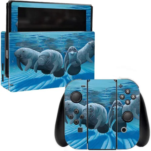 Vista 6 de MightySkins Skin compatible con Nintendo Switch – Delfines nariz de botella Funda protectora de vinilo duradera y única Fácil de aplicar, quitar