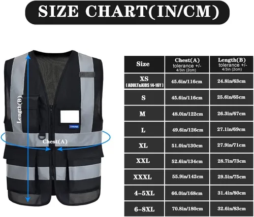 Vista 2 de XS Chaleco de seguridad negro para mujer XS