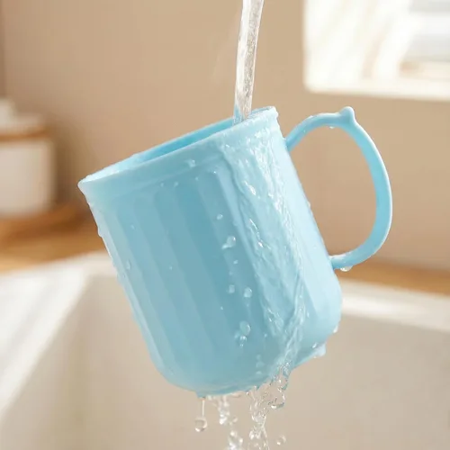 Vista 6 de AOYITE Juego de 4 tazas de café de plástico de 13 onzas con asa, tazas