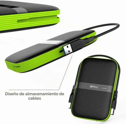 Vista 6 de Silicon Power 4TB Rugged Armor A60 - Disco duro externo USB 3.0 de 2.5 pulgadas a prueba de golpes y resistente al agua para PC, Mac, Xbox One
