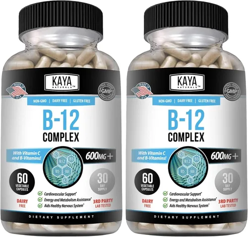 Vista 12 de Kaya Naturals Complejo B-12 Suplemento multivitamínico para mujeres y hombres potenciador de energía y metabolismo Vitamina del complejo B