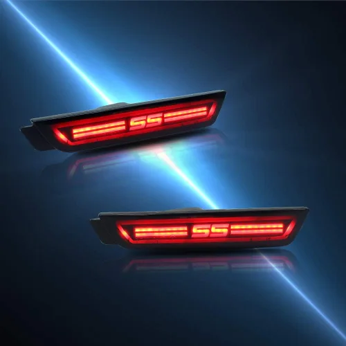 Vista 4 de TurningMax - Lentes ahumadas estilo SS rojo LED luces de marcador laterales traseras compatibles con Chevy Camaro 2010 2011 2012 2013 2014 2015