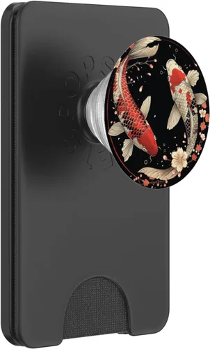 Vista 8 de Peces japoneses Koi Fish Japón Carpa Yin Yang Nishikigoi Fish PopSockets Adhesivo PopGrip