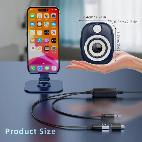 Vista 5 de Altavoces USB, altavoces de computadora para PC de escritorio, altavoces de juegos de escritorio, altavoces de computadora pequeños, altavoz