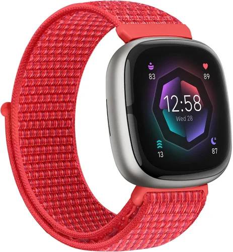 Vista 32 de Correas de nailon compatibles con Fitbit Versa 4/Sense 2/Versa 3/Fitbit Sense, correa de repuesto ajustable deportiva suave transpirable