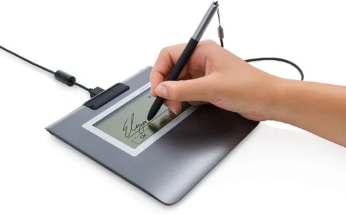 Vista 7 de Wacom 4.5 pulgadas LCD USB 2.0 almohadilla electromagnética firma, plata (STU-430) STU430