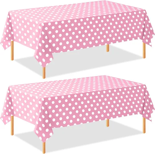 Vista 36 de Paquete de 3 manteles de plástico desechables de 54 x 108 pulgadas, color morado claro, azul claro, rosa claro, para mesas de 6 a 8 pies, fiestas