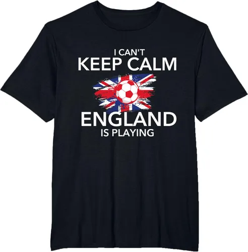 Vista 40 de I Can't Keep Calm England Is Playing - Camiseta para amantes del fútbol, Negro