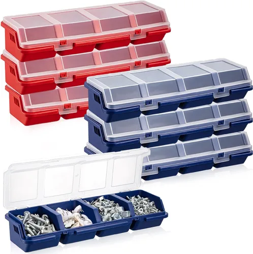 Vista 13 de Hushee - Caja organizadora de 4 tornillos con tapa, 4 compartimentos