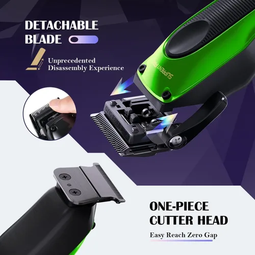 Vista 2 de SUPRENT PRO Cortapelos profesionales para hombres, motor sin escobillas de alto par y hoja desmontable, juego de recortadora de pelo inalámbrica