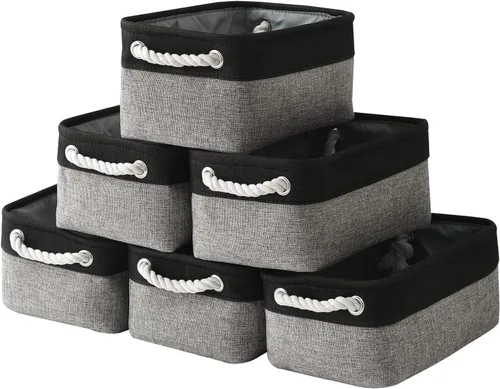 Vista 54 de TheWarmHome Contenedores de almacenamiento para estantes, tamaño mediano, 3 unidades, 13.8 pulgadas de largo x 9.8 pulgadas de ancho x 6.7 pulgadas