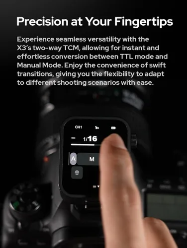 Vista 3 de Godox X3-S Disparador de flash inalámbrico 2.4G TTL HSS para Sony OLED touchscreen, built-in battery with quick charge, Bluetooth app control, 16