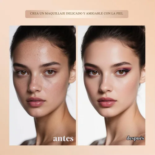 Vista 4 de Barra de base que cambia de color, doble extremo con cepillo desmontable, maquillaje húmedo e hidratante para un aspecto impecable, combinación
