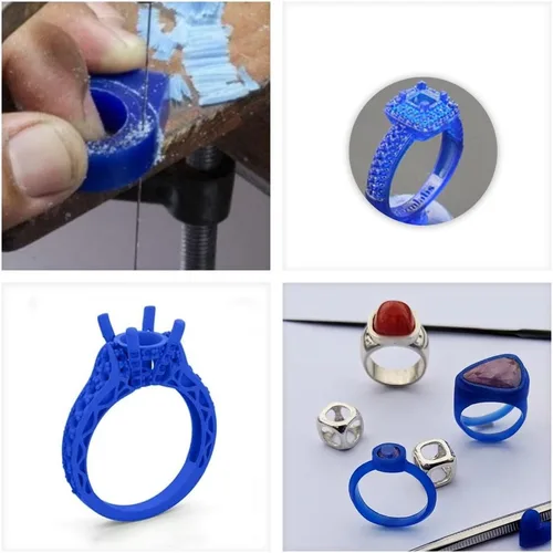Vista 5 de Bloque de cera para tallar cera perdida, herramienta de moldeo de joyería, molde para esculpir 1 libra (bloque de cera azul)