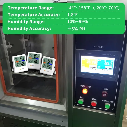 Vista 6 de Termómetro digital higrómetro, termómetro de pared interior de humedad con alta precisión, adecuado para invernadero, hogar y oficina, batería AAA