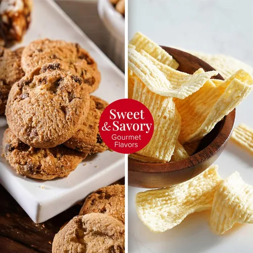 Vista 5 de Broadway Basketeers Gourmet - Torre de regalo con un surtido de chocolate, aperitivos, dulces, galletas y tuercas Cesta de regalo de comida