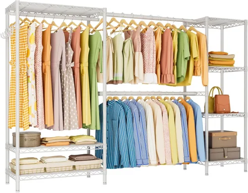 Vista 17 de Golpart Perchero resistente con estantes ajustables para ropa Negro