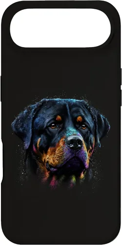 Vista 27 de Rottweiler Dog Face Watercolor Colorful Art Hand Drawn Case for iPhone 17