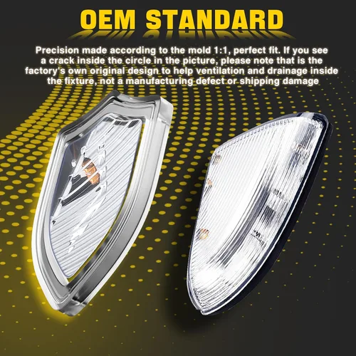 Vista 4 de Bombilla LED para espejo lateral, bombilla de señal de giro, cubierta de lente para Dodge Ram 1500 2009-2011 2012 2013 2014 2015 2016 2017 2018 Ram