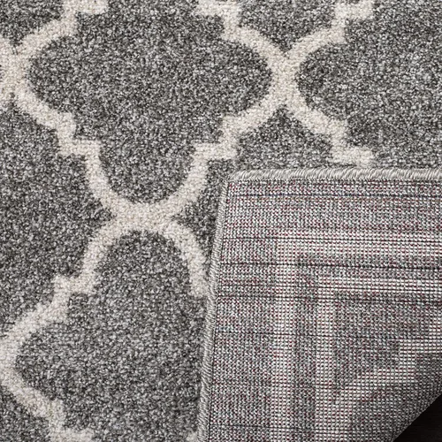 Vista 3 de SAFAVIEH - Alfombra de la colección Amherst, diseño marroquí de enrejado, para pasillo, 2 pies 3 pulgadas x 13 pies, gris oscuro y beige,