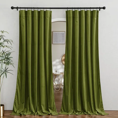 Vista 54 de RYB HOME Cortinas opacas de terciopelo para dormitorio, aislamiento térmico, privacidad, luz solar, bloqueo de calor, cortinas lujosas con bolsillo