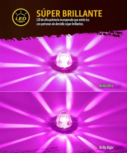 Vista 2 de Partsam 2 Piezas Luces de Cristal de Sandía [Patentadas] Luz de Lente Transparente LED Morado Claro Luces Marcadoras Laterales de Separación