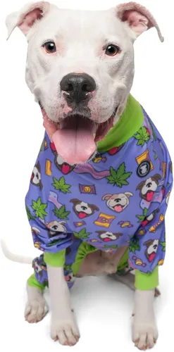 Vista 23 de Pittie Clothing Pijamas para Perro Pit Bull – Mameluco para Perro de Cobertura Completa, Ropa de Pijama Suave para Razas Medianas, Grandes, XL y XXL