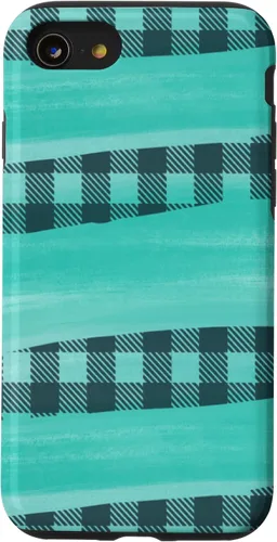 Vista 13 de Funda a cuadros para iPhone 14 Pretty Teal TURQUESA SOUTHERN WESTERN