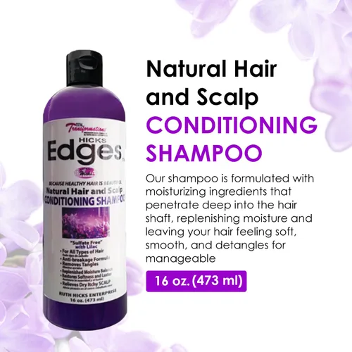 Vista 2 de Hicks Edds Champú Acondicionador Natural Cabello y Cuero Cabelludo con Lila - 16 oz