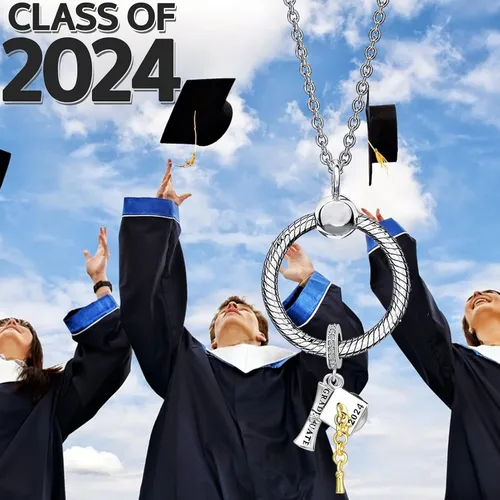 Vista 5 de Clase de 2023 - Abalorio de graduación para pulsera Pandora