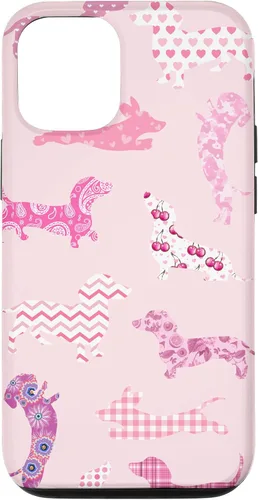 Vista 26 de Funda para iPhone 11 rosa boho Dachshund Doxie