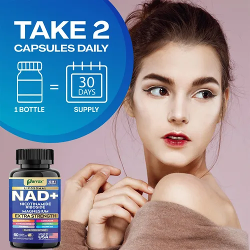 Vista 7 de Suplemento NAD+ con NAD liposomal, ribósido de nicotinamida, magnesio, vitamina B3 y B12, resveratrol, cúrcuma, Ashwagandha, melena de león, fuerza