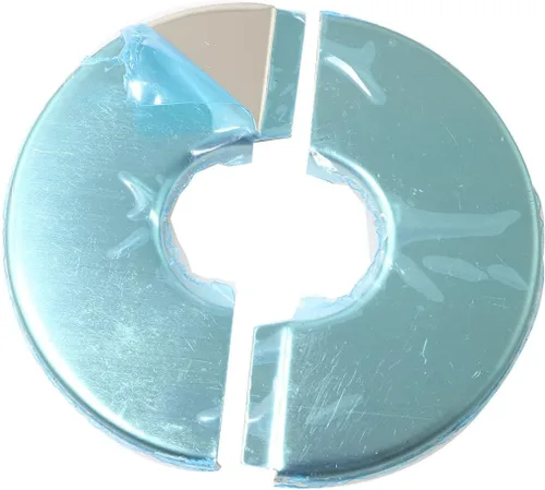 Vista 4 de 2 piezas de brida dividida de pared, placa redonda de acero inoxidable, accesorios de cubierta de tubería de agua montada en la pared para tubería