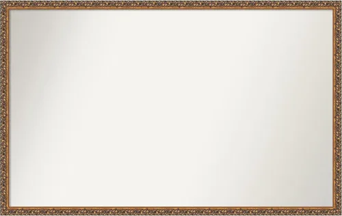 Vista 228 de Amanti Art Espejo de baño de bronce para sobre fregadero, 29 x 19 pulgadas, espejo rectangular de bronce antiguo, marco de madera tradicional