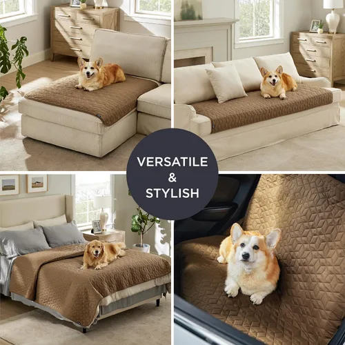 Vista 5 de Bedsure Funda de sofá 100% impermeable para perros, lavable, manta antideslizante impermeable para sofá, protector ligero de muebles duradero