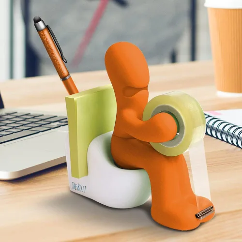 Vista 3 de Dispensador de cinta de suministros de oficina "The Butt", bonito y divertido accesorio de escritorio para oficina, hogar o escuela, el escritorio