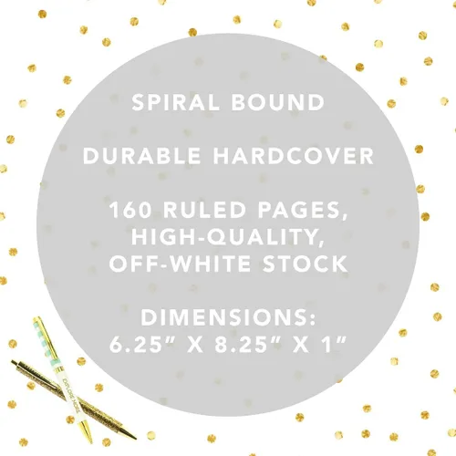 Vista 3 de Graphique Diario en espiral de tapa dura, diseño de acuarela calmante Be Here Now Papel de primera calidad Cuaderno Diario Listas Registro