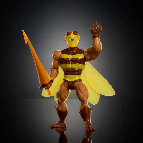 Vista 5 de Masters of The Universe Origins - Figura de acción Buzz-Off Cartoon Collection, 5.5 pulgadas, líder de abeja de TV de los años 80 alado y con gafas