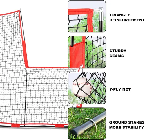 Vista 10 de 7FT Batting Screen, I-Screen L-Screen Pitching Net for Pitcher
