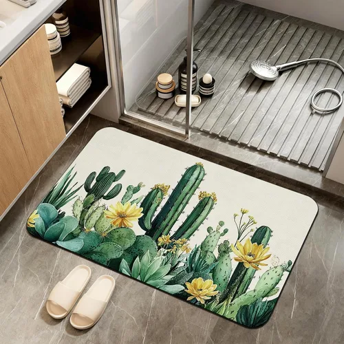 Vista 11 de Tapete de baño antideslizante, decoración de baño con purpurina bendita, tapete de baño plateado de diatomeas de secado rápido, absorbente, alfombra