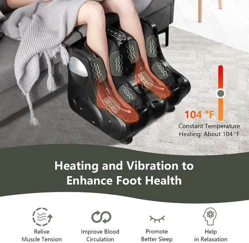 Vista 7 de ARLIME Masajeador de pies y pantorrillas con calor, máquina eléctrica Shiatsu, vibración de amasamiento profundo, masajeadores de compresión