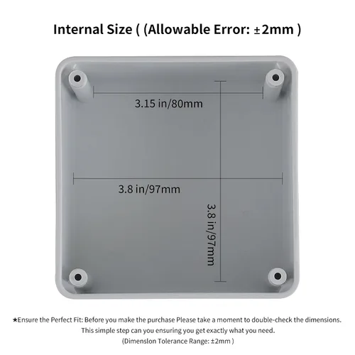 Vista 3 de Paquete de 6 cajas de 4" x 4" x 3" de plástico PVC a prueba de polvo e impermeables IP65, cajas de conexiones y conductos para proyectos, gabinete