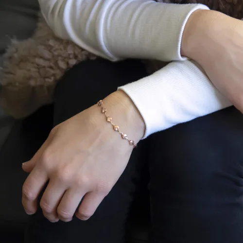 Vista 2 de Lauren's Hope - Pulsera de identificación médica con grabado personalizado en tono oro rosa para mujer, grabado gratuito, diabetes, warfarina