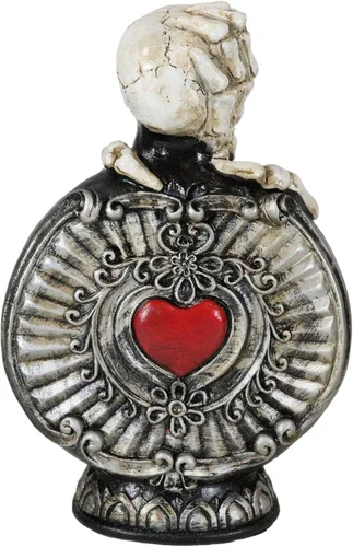 Vista 6 de Ebros Gift Wicca Oculto Brujería Esqueleto Huesos Manos Y Calavera Con Corazón Rojo Huesos En Polvo Huesos Decorativos Poción Botella Hechicería
