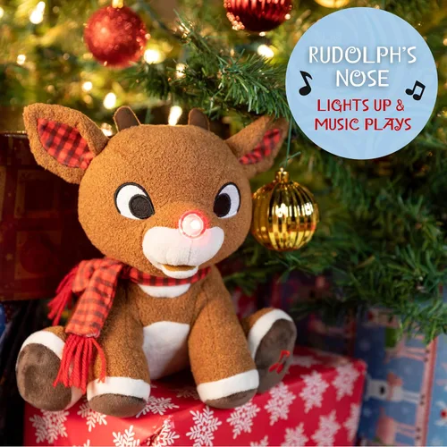 Vista 8 de Rudolph el reno de nariz roja - Muñeco de peluche con música y luces
